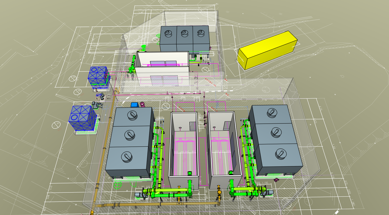 CAD施工図作成《地熱発電設備》